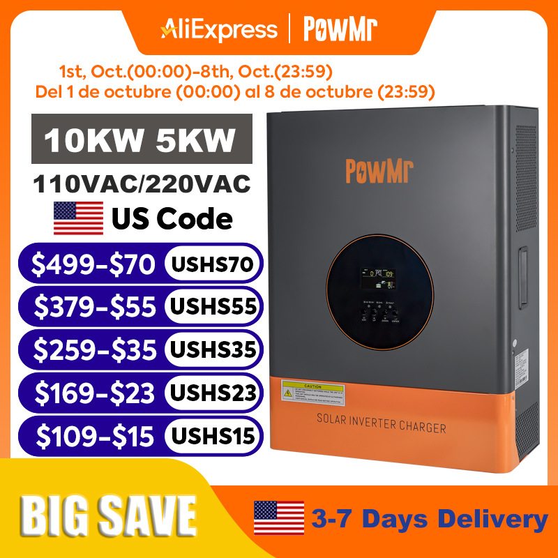 PowMr Inverter Bifase 10KW 5KW - Split Phase Inverter 10Kw 110V 220V recensione e prezzo